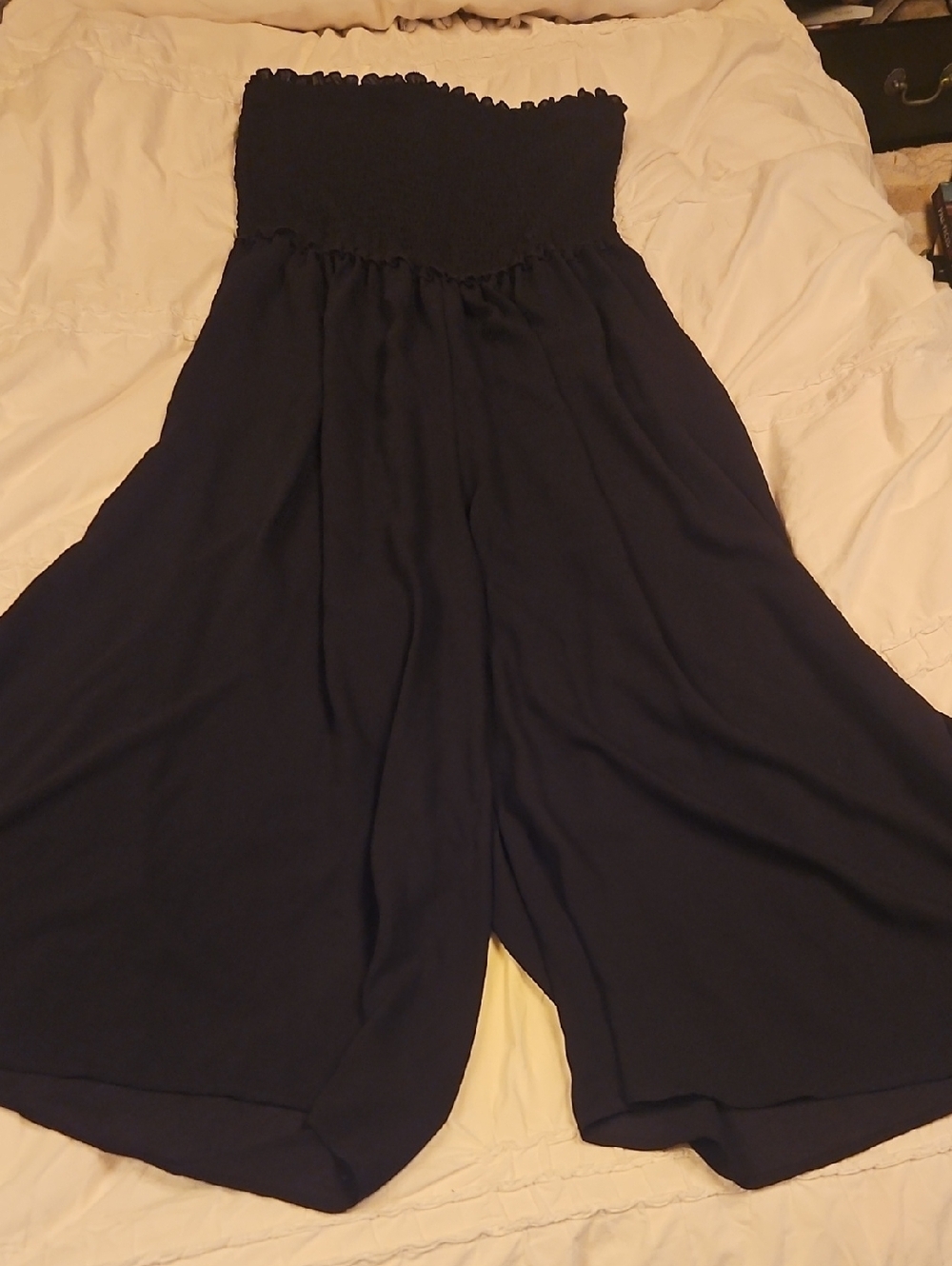 torrid Black Strapless Wide-Leg Smocked Jumpsuit Size 1